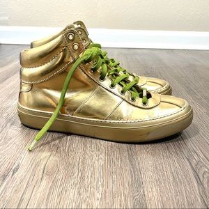 Jimmy Choo Belgravia gold metallic sneakers